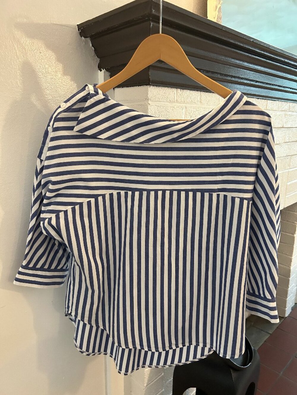 MAAC Blue and White Stripped Blouse Size M